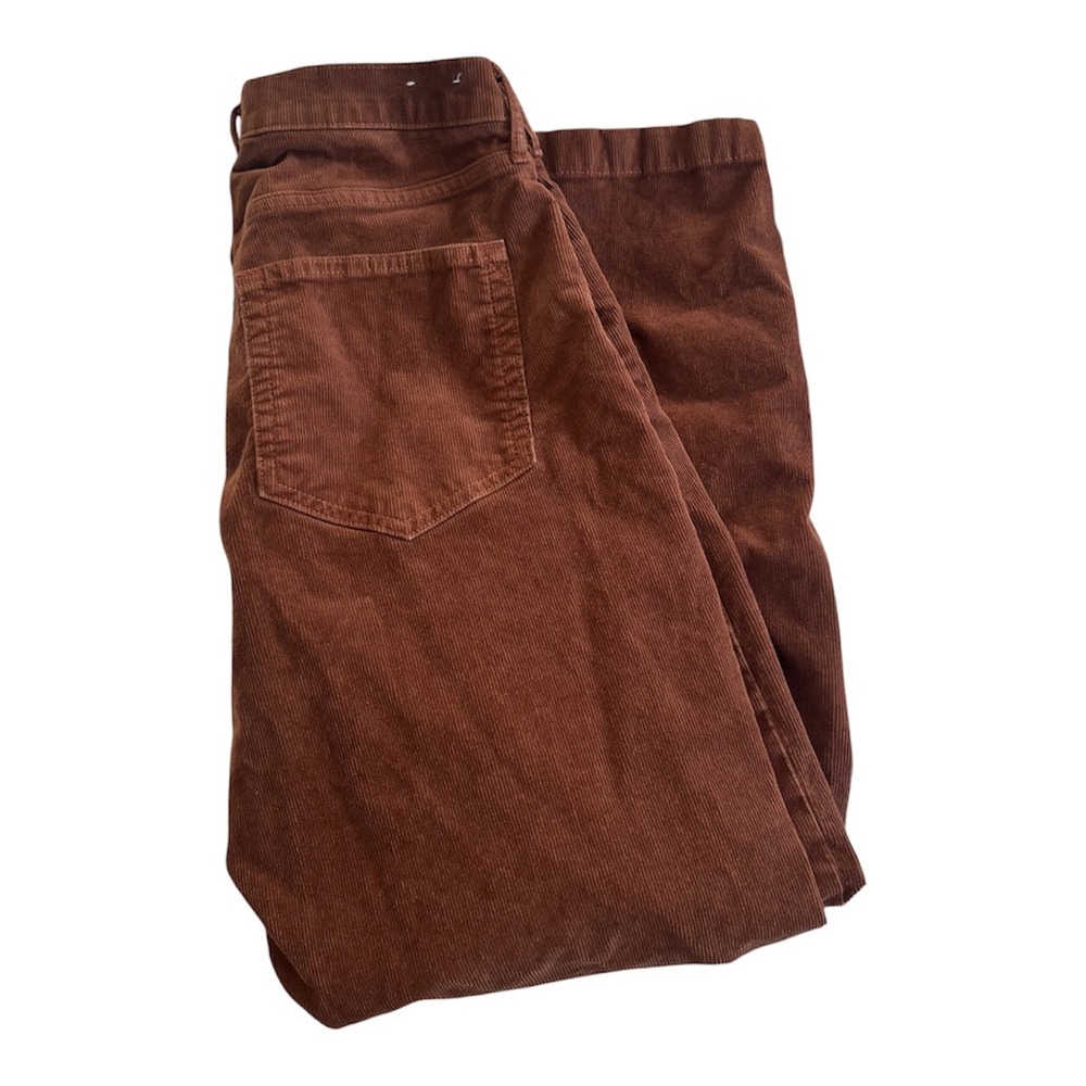 Gap High Stride Pants Womens 30/10 Petite Brown Corduroy Straight Leg High Rise